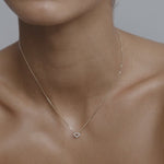 0.1 TCW Round Moissanite Heart Necklace