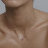 0.1 TCW Round Moissanite Heart Necklace