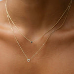 0.1 TCW Round Moissanite Heart Necklace