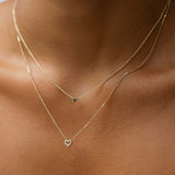 0.1 TCW Round Moissanite Heart Necklace