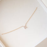 0.1 TCW Round Moissanite Initial Pendant Necklace