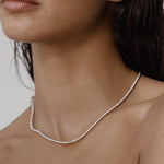 6 TCW Round Moissanite Tennis Necklace