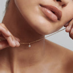 0.20 CT Round Moissanite Bezel Necklace