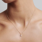 0.20 CT Round Moissanite Bezel Necklace