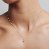 0.20 CT Round Moissanite Bezel Necklace
