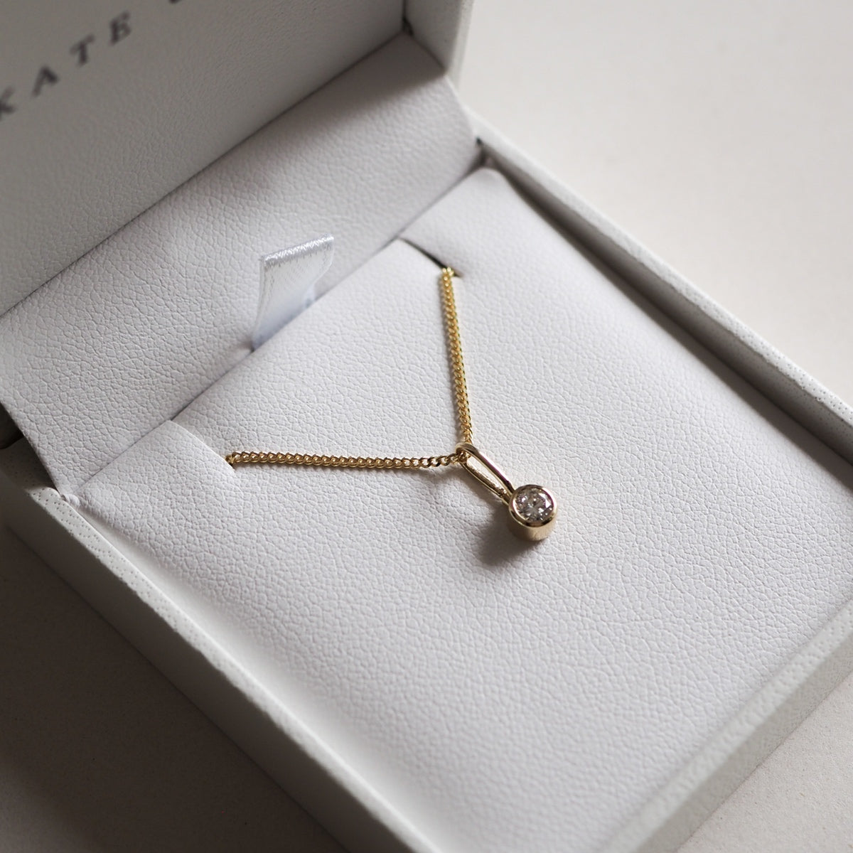 0.20 CT Round Moissanite Bezel Necklace