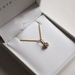 0.20 CT Round Moissanite Bezel Necklace