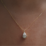 0.03 CT Floating Pear Moissanite Necklace