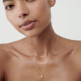 0.03 CT Floating Pear Moissanite Necklace