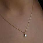 0.03 CT Floating Pear Moissanite Necklace