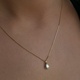 0.03 CT Floating Pear Moissanite Necklace