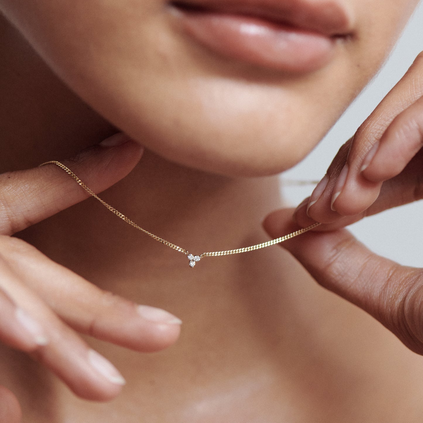 0.05 TCW Round Moissanite Therefore Necklace
