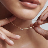 0.05 TCW Round Moissanite Therefore Necklace