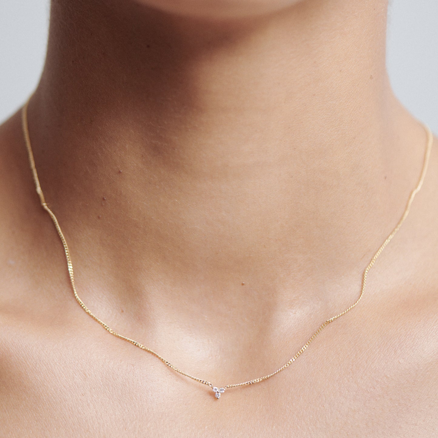 0.05 TCW Round Moissanite Therefore Necklace