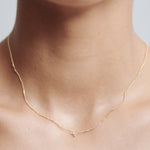 0.05 TCW Round Moissanite Therefore Necklace