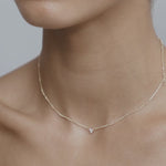 0.05 TCW Round Moissanite Therefore Necklace