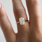 1.5 CT Elongated Cushion Solitaire Moissanite Engagement Ring