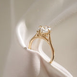 1.5 CT Elongated Cushion Solitaire Moissanite Engagement Ring