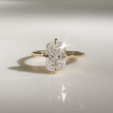 1.5 CT Elongated Cushion Solitaire Moissanite Engagement Ring
