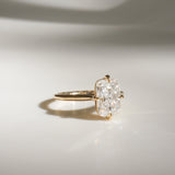 1.5 CT Elongated Cushion Solitaire Moissanite Engagement Ring