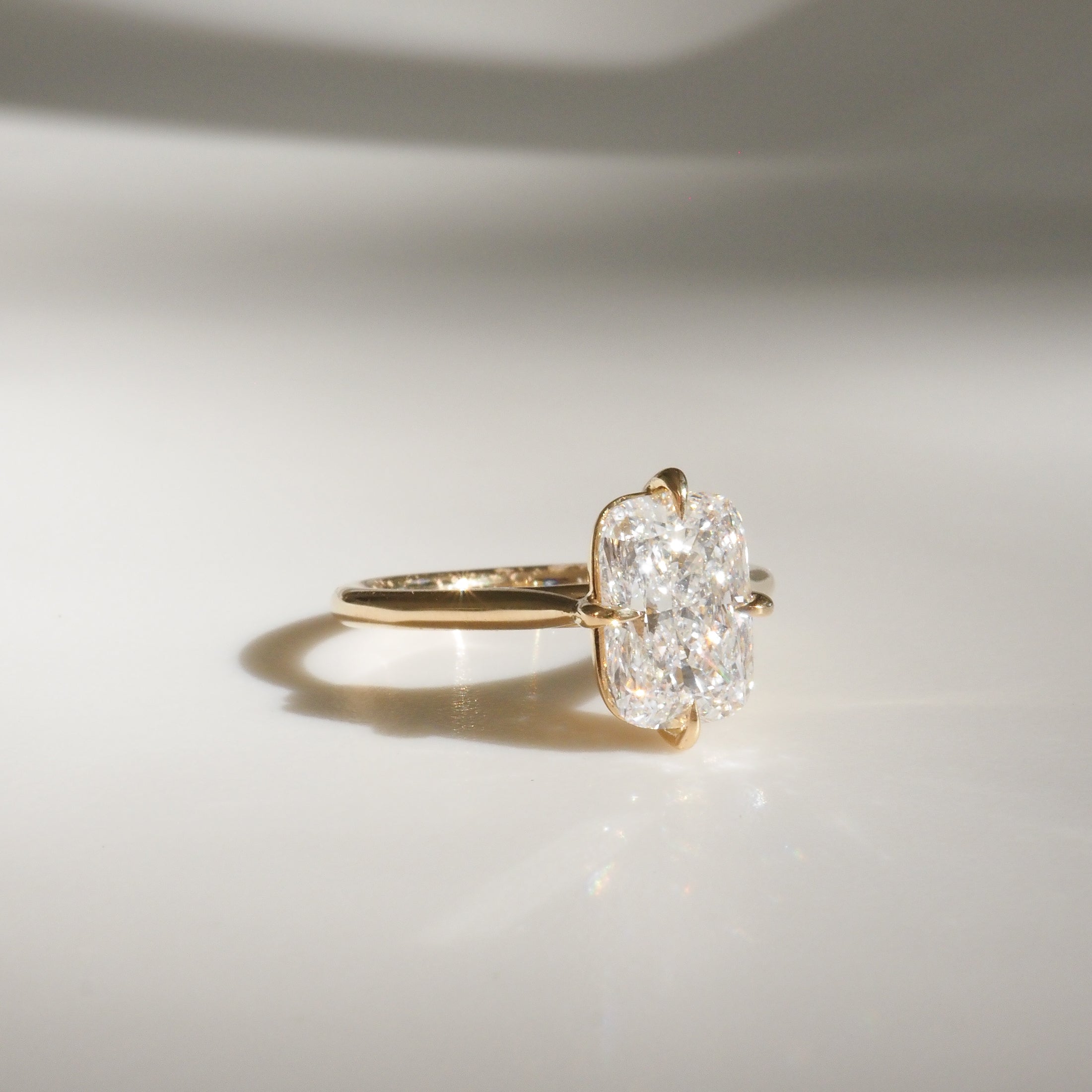 1.5 CT Elongated Cushion Solitaire Moissanite Engagement Ring
