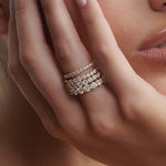0.40 TCW Round Half Eternity Moissanite Wedding Band