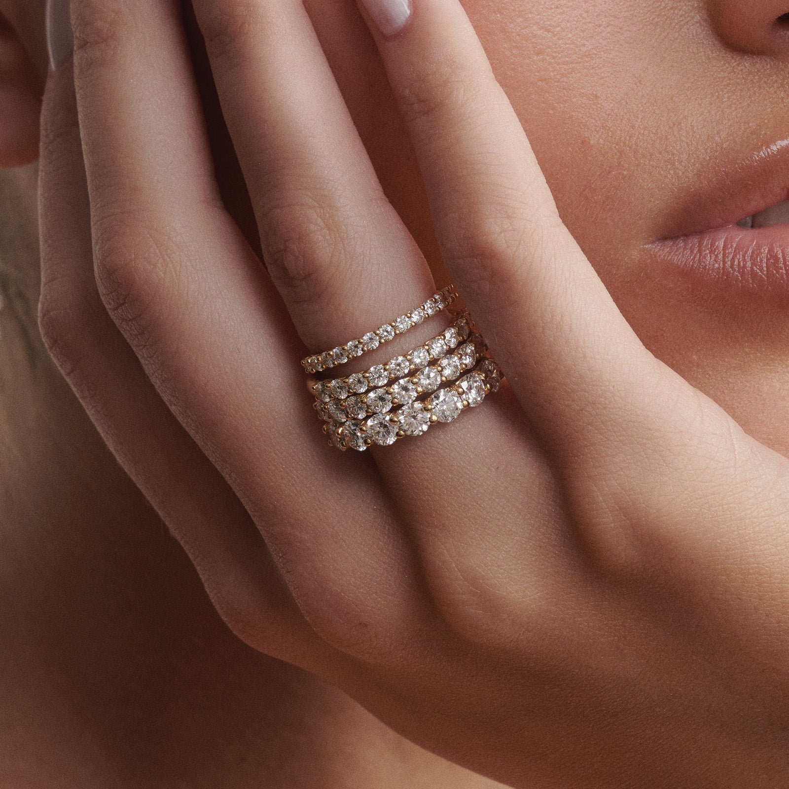 0.40 TCW Round Half Eternity Moissanite Wedding Band