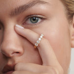 0.40 TCW Round Half Eternity Moissanite Wedding Band