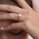 1.5 CT Round Solitaire Moissanite Engagement Ring