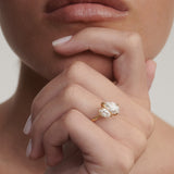 1.5 TCW Pear Two Stone Moissanite Engagement Ring