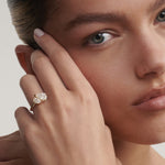 1.5 TCW Pear Two Stone Moissanite Engagement Ring