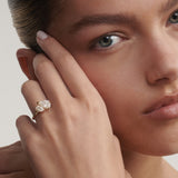 1.5 TCW Pear Two Stone Moissanite Engagement Ring