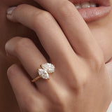 1.5 TCW Pear & Marquise Toi Et Moi Moissanite Engagement Ring