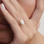 1.5 CT Pear Solitaire Moissanite Engagement Ring