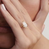 1.5 CT Pear Solitaire Moissanite Engagement Ring