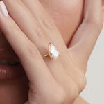 1.5 CT Pear Solitaire Moissanite Engagement Ring