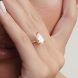 1.5 CT Pear Solitaire Moissanite Engagement Ring