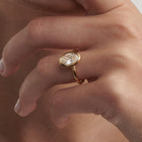 1.5 CT Oval Bezel Moissanite Engagement Ring