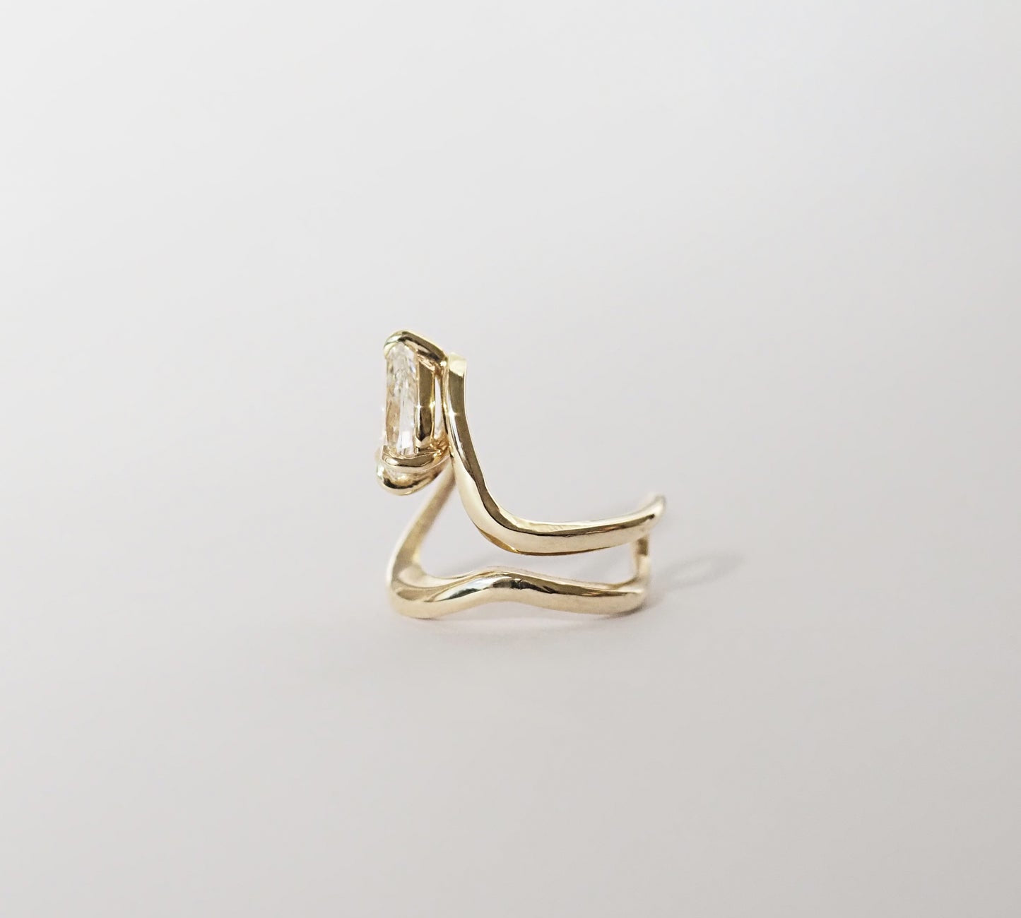 0.5 TCW Pear Moissanite Ear Cufflinks