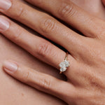 1.5 TCW Pear Two Stone Moissanite Engagement Ring