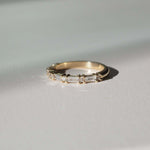 0.40 TCW Baguette & Round Half Eternity Moissanite Wedding Band