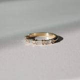 0.40 TCW Baguette & Round Half Eternity Moissanite Wedding Band