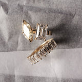 3.30 TCW Emerald Half Eternity Moissanite Wedding Band
