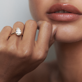 1.5 CT Pear Solitaire Moissanite Engagement Ring