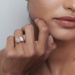 2 TCW Oval & Radiant Toi Et Moi Moissanite Engagement Ring