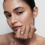 1.5 CT East West Radiant Solitaire Moissanite Engagement Ring