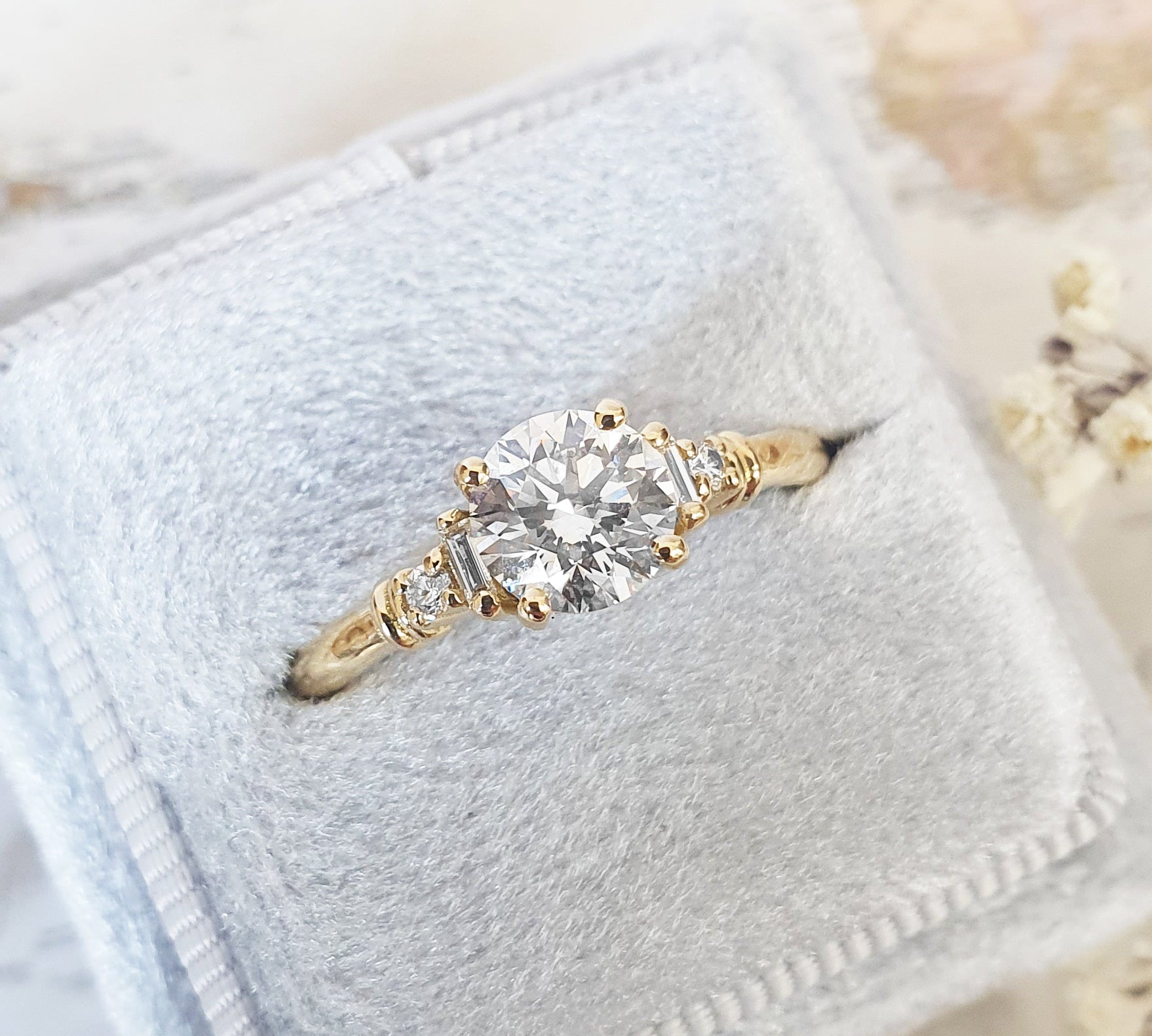 Round Cluster Lab Grown Diamond Engagement Ring