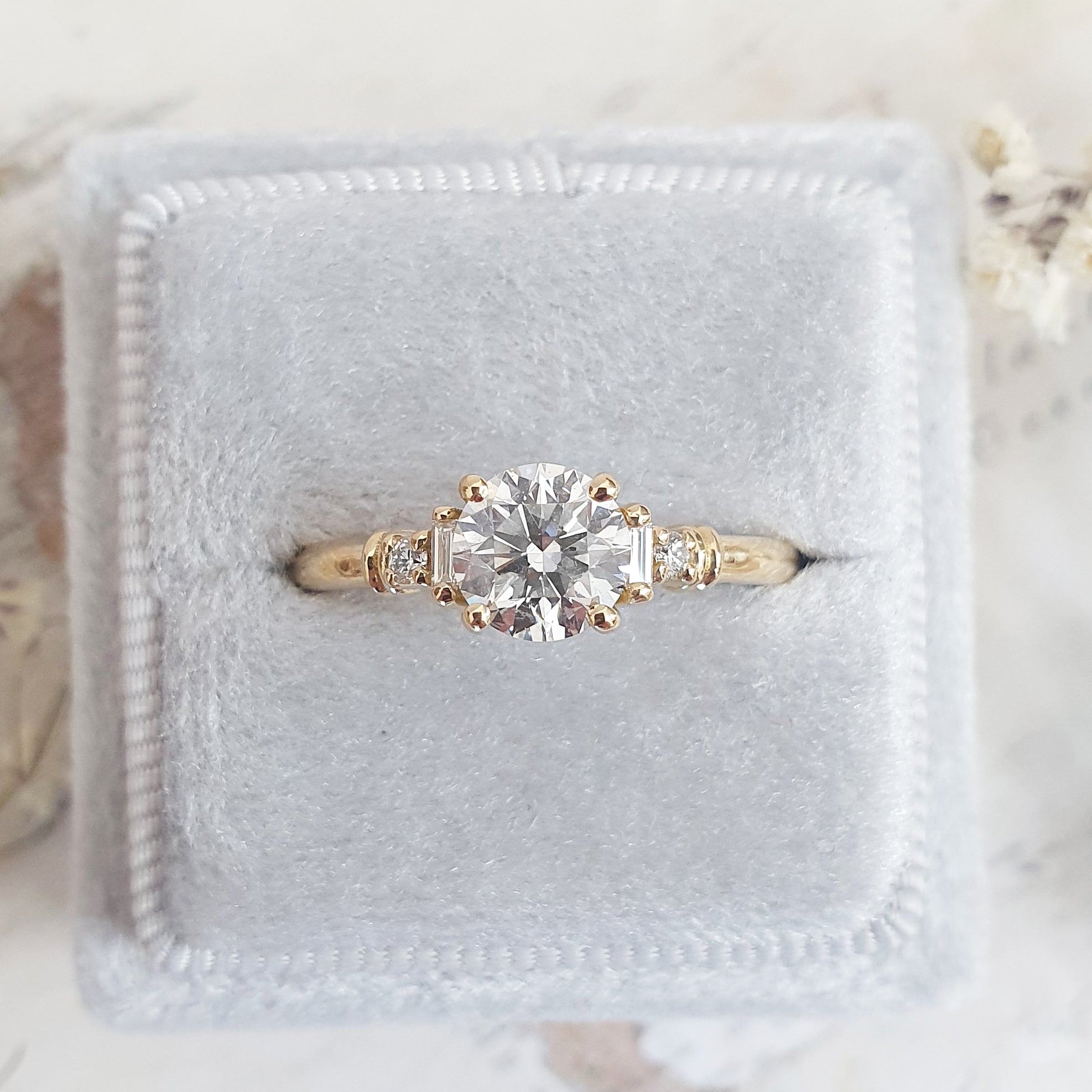 Round Cluster Lab Grown Diamond Engagement Ring
