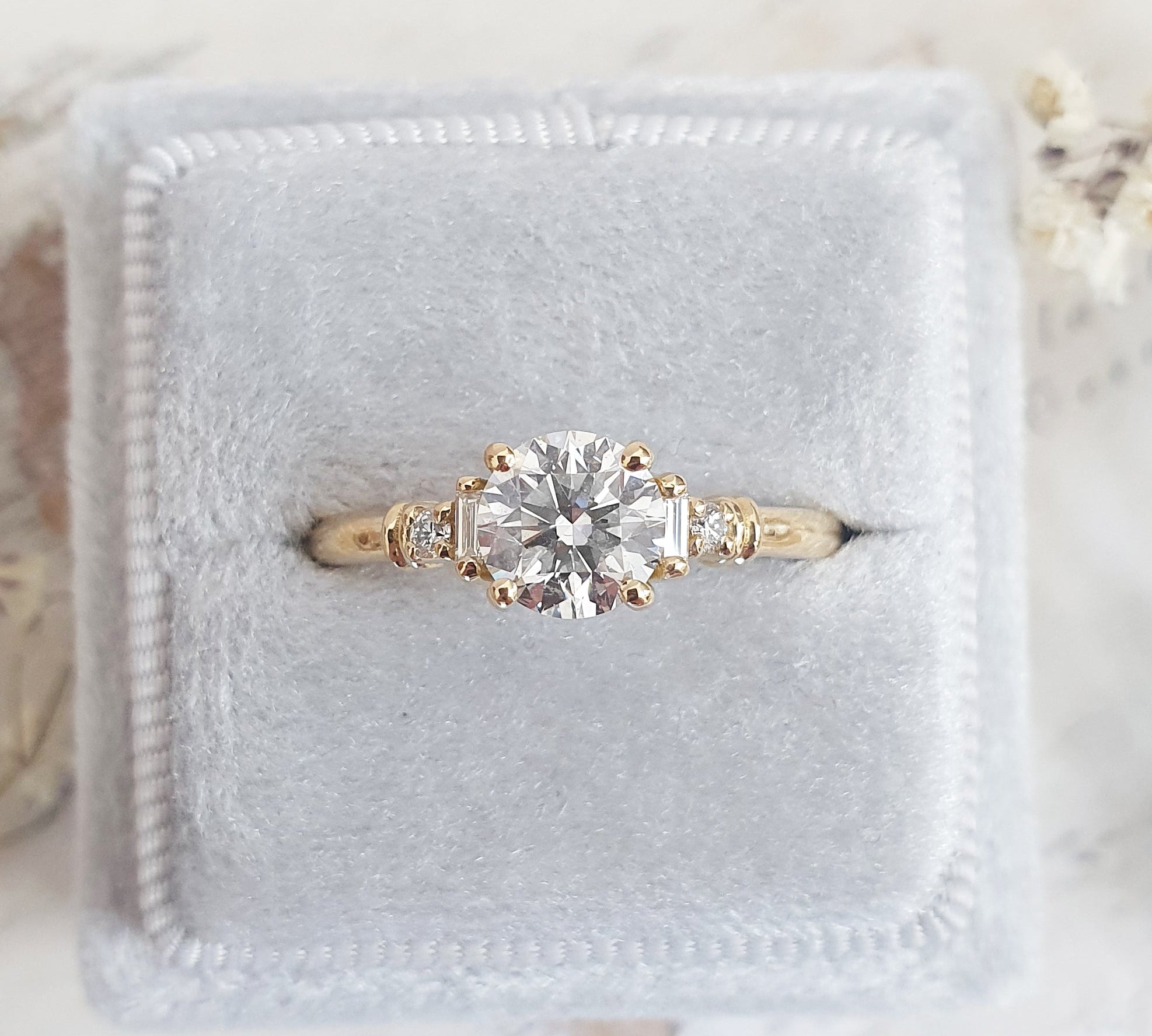 Round Cluster Lab Grown Diamond Engagement Ring