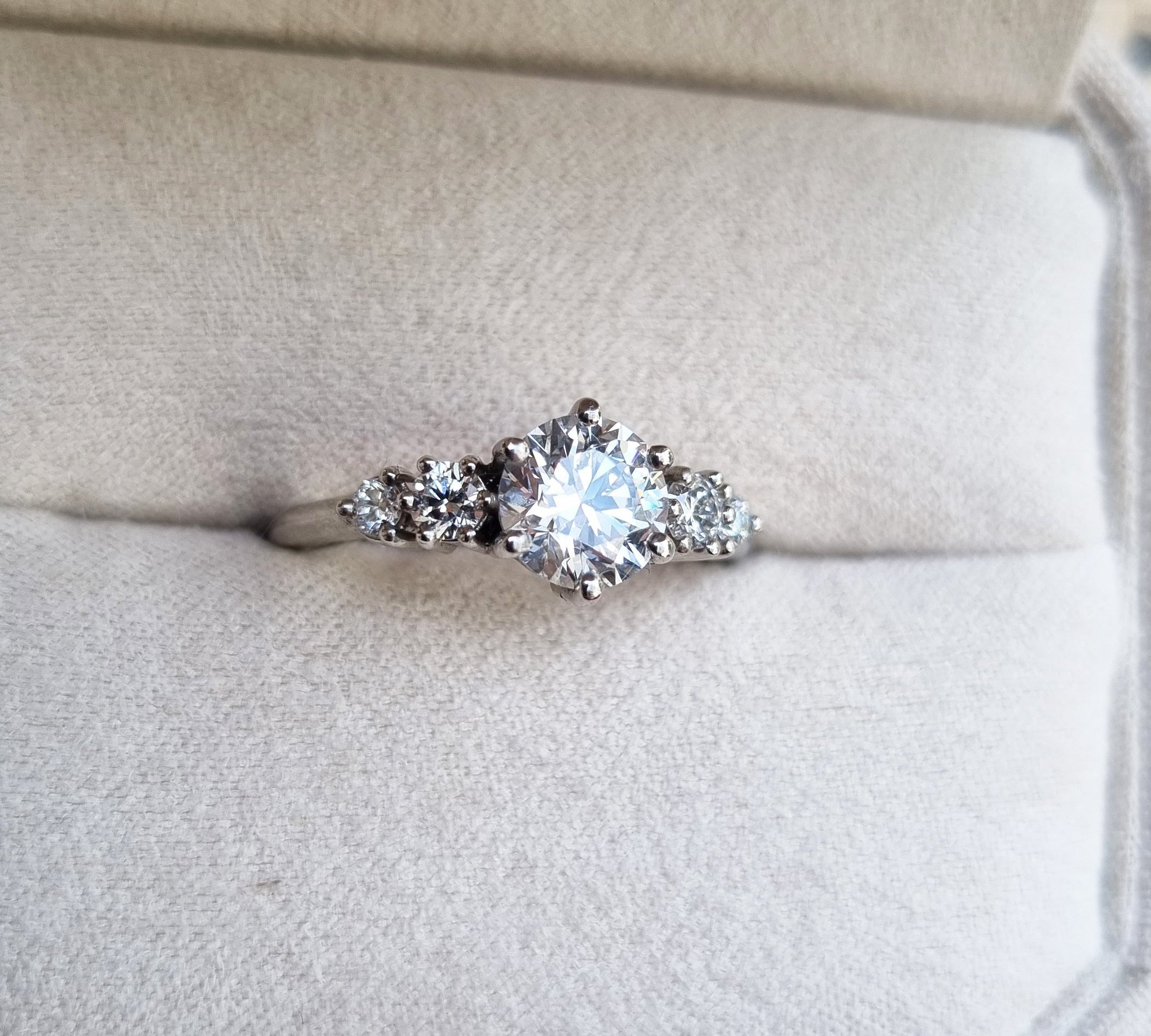 Round Cluster Lab Grown Diamond Engagement Ring